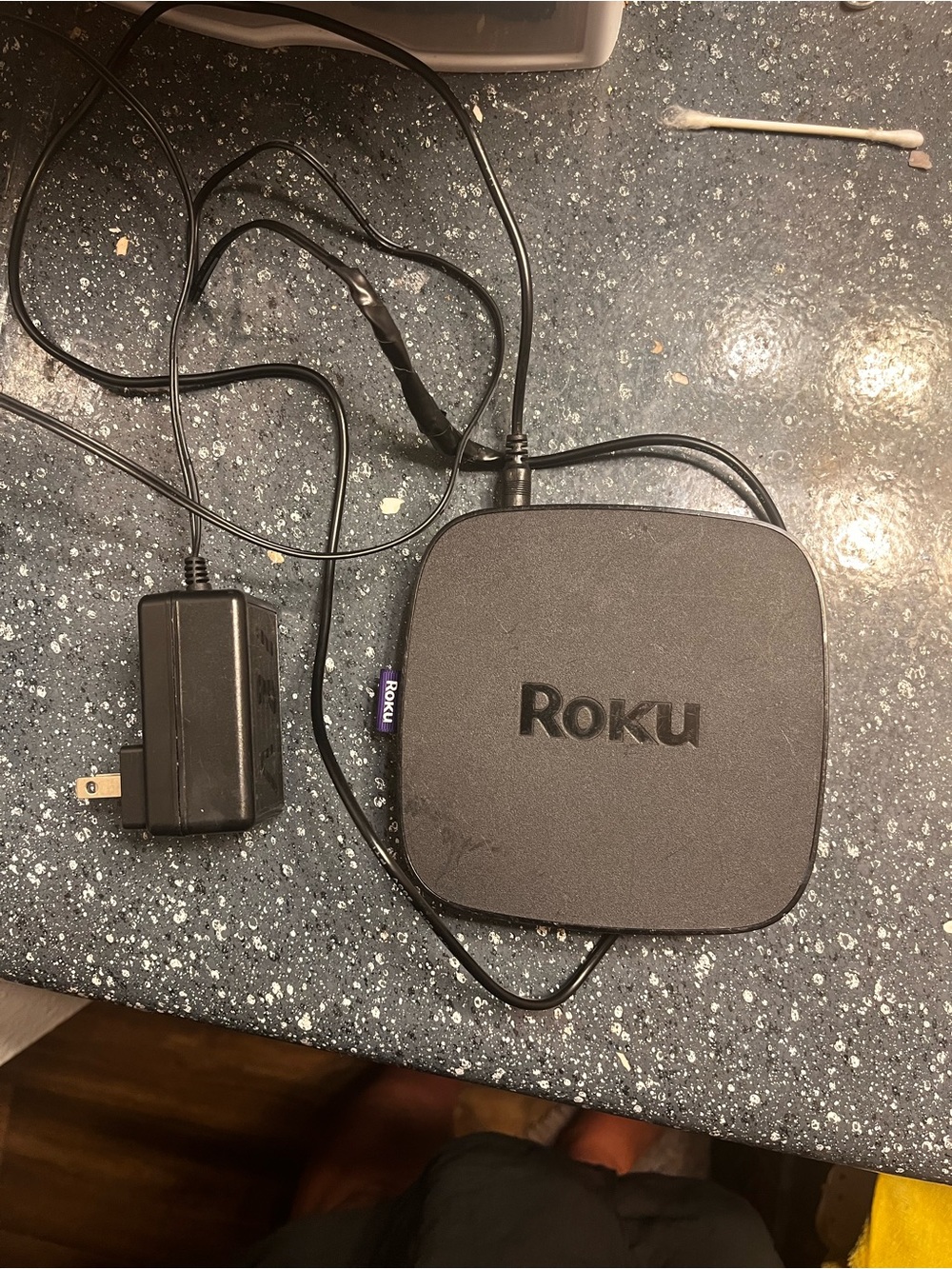 Roku Square Streaming Player in Black with Purple Tag